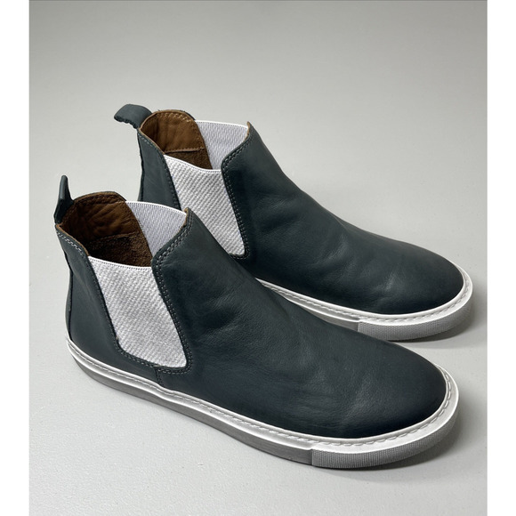 Bueno Rant Chelsea Ankle Boot Sneaker 39 US 8.5-9 Gray Leather Pull On High Top - Picture 1 of 8